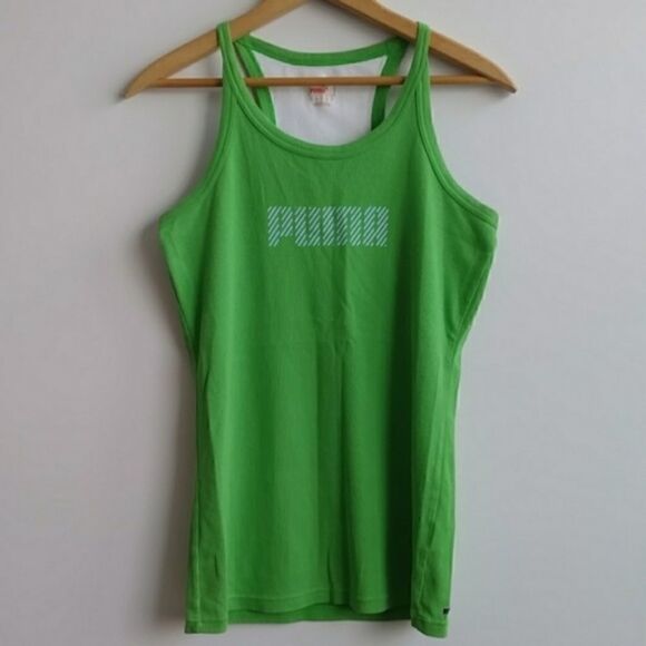 Puma Green White USPDRY Tank w/Striped Logo - M - Picture 5 of 8